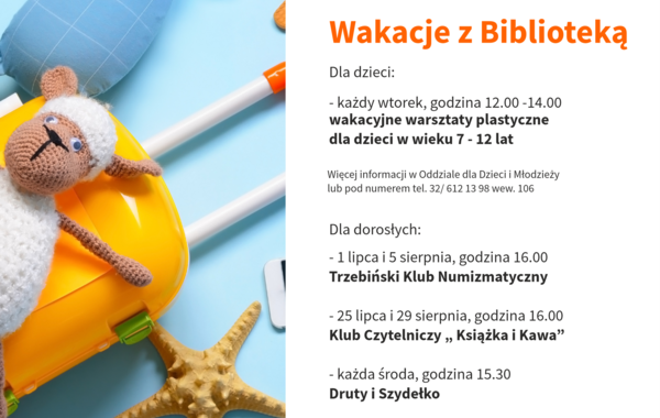 Plakat promujący Wakacje z Biblioteką