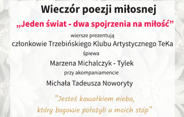 Wieczór poezji miłosnej "Jeden świat - dwa spojrzenia na miłość"