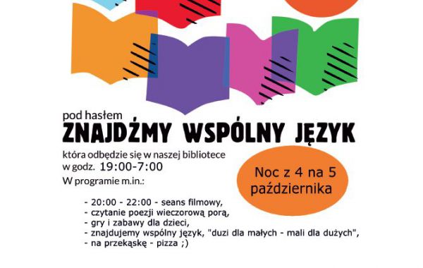 Noc Bibliotek pod hasłem Znajdźmy wspólny język