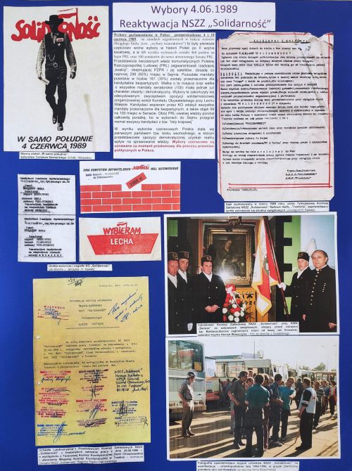 Antyrama z materiałami dotyczącymi wyborów z 4 czerwca 1989 roku