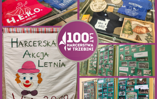 Kolaż ze zdjęć z okazji obchodów 100 lat ZHP w Trzebini