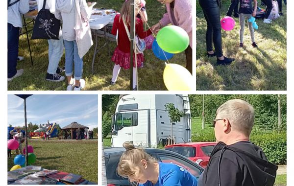 Kolaż ze zdjęć z pikniku na Osiedlu Centum i Osiedlu Widokowym