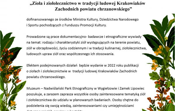 "Zioła i ziołolecznictwo w tradycji ludowej Krakowiaków Zachodnich powiatu chrzanowskiego"