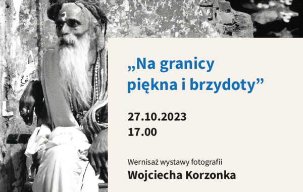 Plakat zachęcający do udziału w wernisażu Wojciecha Korzonka